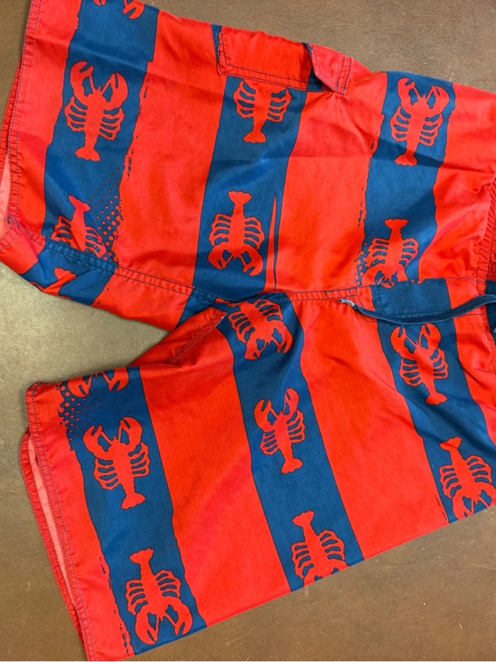 Wes & Willy Kids Red & Blue Lobster Print Swim Shorts